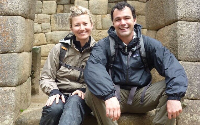Tara and Jordan Harvey, founders of Knowmad Adventures, at Machu Picchu, Peru, in 2013..